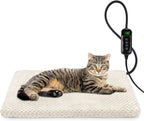 Cama térmica para gatos, almohadilla térmica impermeable de temperatura ajustable para perros y gatos con temporizador, almohadilla térmica para mascotas para gatos y perros, almohadillas