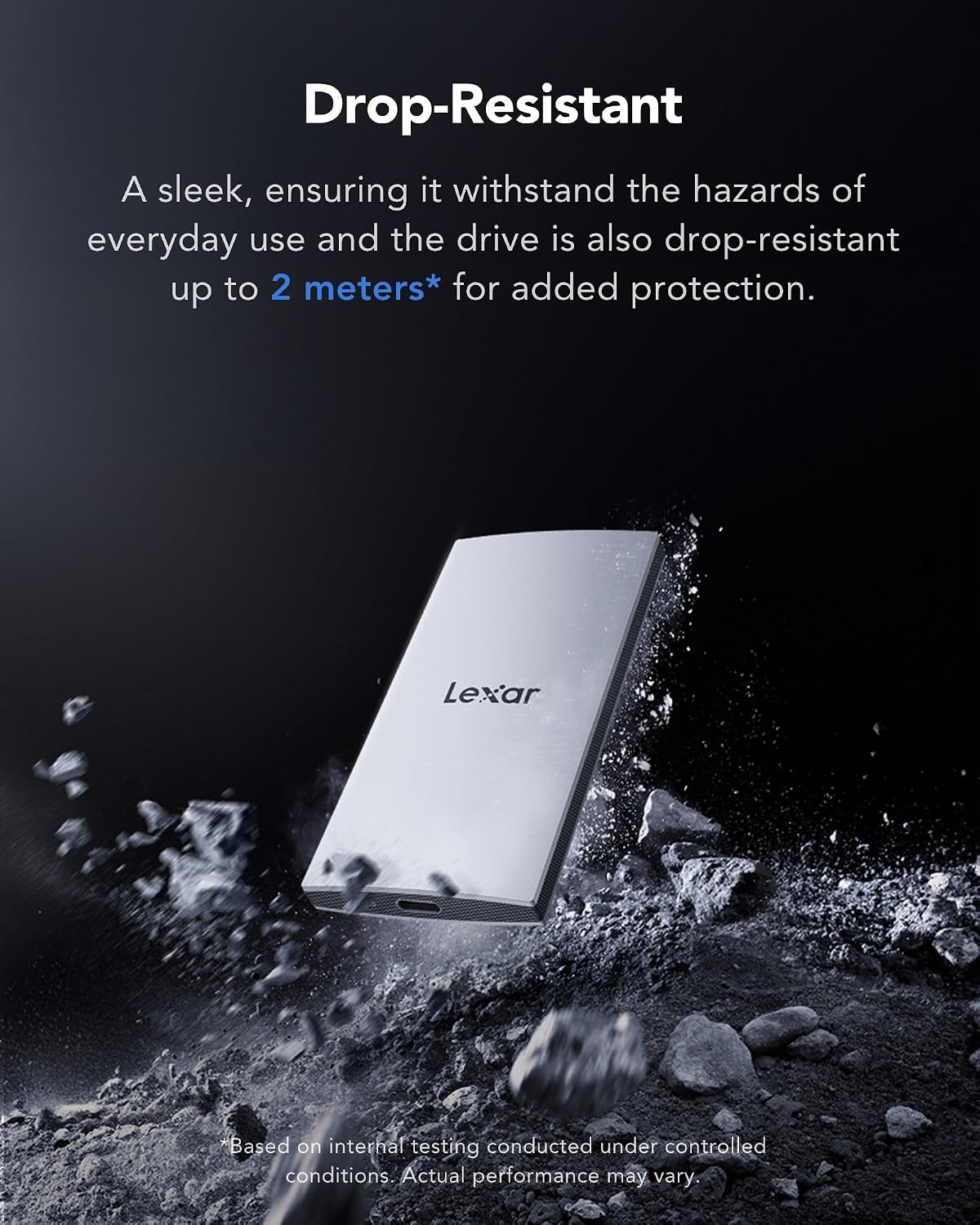 Lexar ES3 SSD portátil de 512 GB Plata, USB 3.2 Gen 2 hasta 1050MB\...