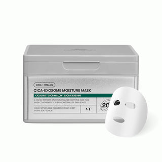 VT COSMETICS Cica-Exosome - Máscara de humedad de 20 hojas, centell...