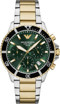 Emporio World Explorer - Reloj de acero inoxidable con cronógrafo bicolor para hombre (modelo: AR11695)
