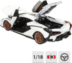Bburago - Lamborghini Sian FKP 37, 1:18 escala de coche de metal a escala, blanco, 3+