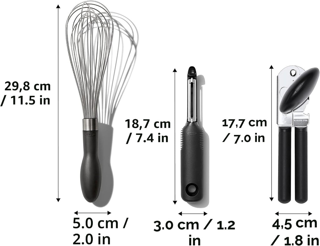 OXO Good Grips - Juego de utensilios de cocina esenciales de acero