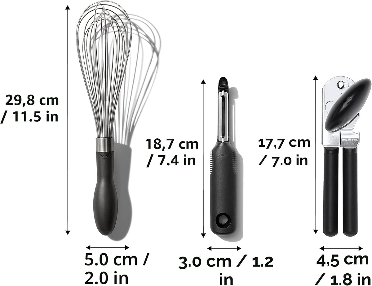 OXO Good Grips - Juego de utensilios de cocina esenciales de acero