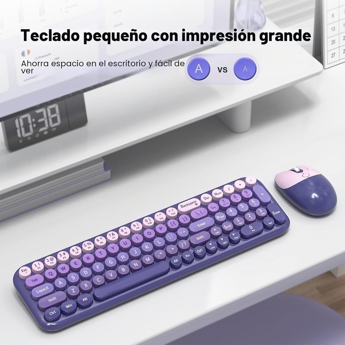 MOFII Combo de teclado y mouse inalámbricos, teclado pequeño compac...