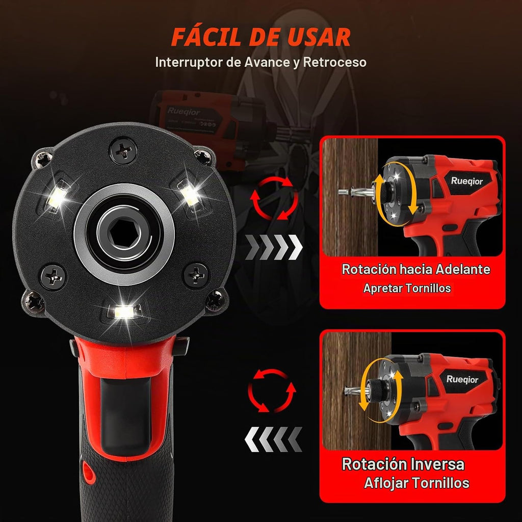 Destornillador de impacto inalámbrico de 1/4 pulgadas compatible