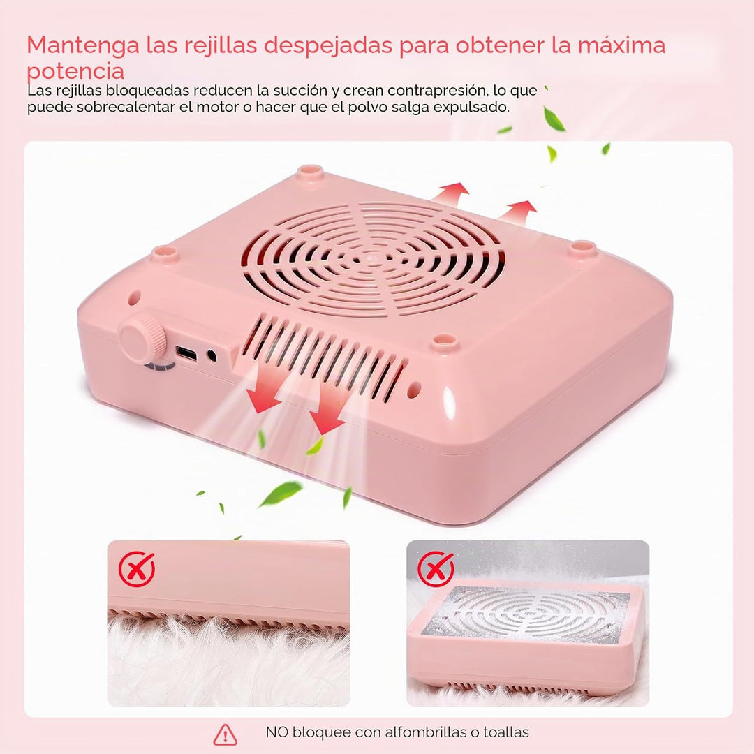 SAVILAND Colector de Polvo para Uñas con Lámpara \u2013 Potente Ven...