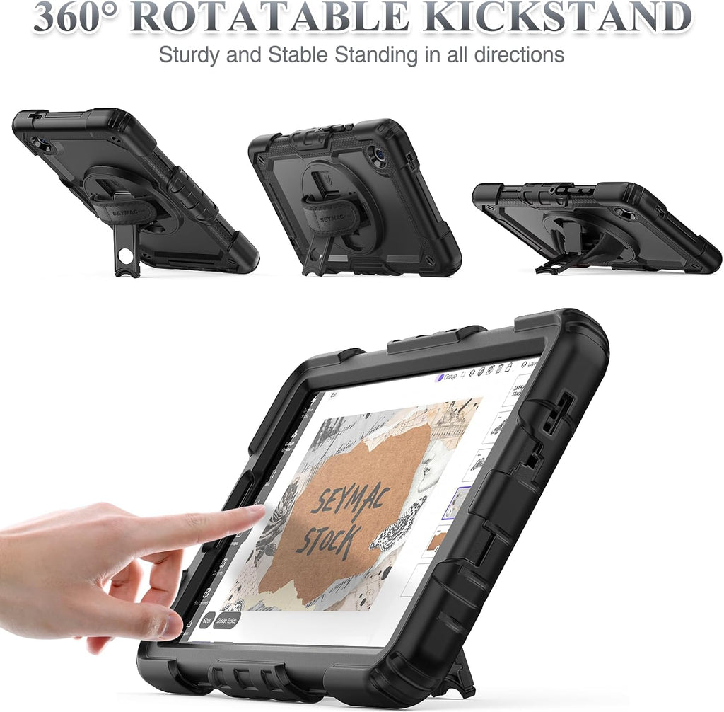 SEYMAC stock Funda para Samsung Galaxy Tab A11/A9 de 8.7 pulgadas (no para A11+Plus11 pulgadas), funda de protección contra caídas de cuerpo completo con protector de pantalla y soporte para lápiz