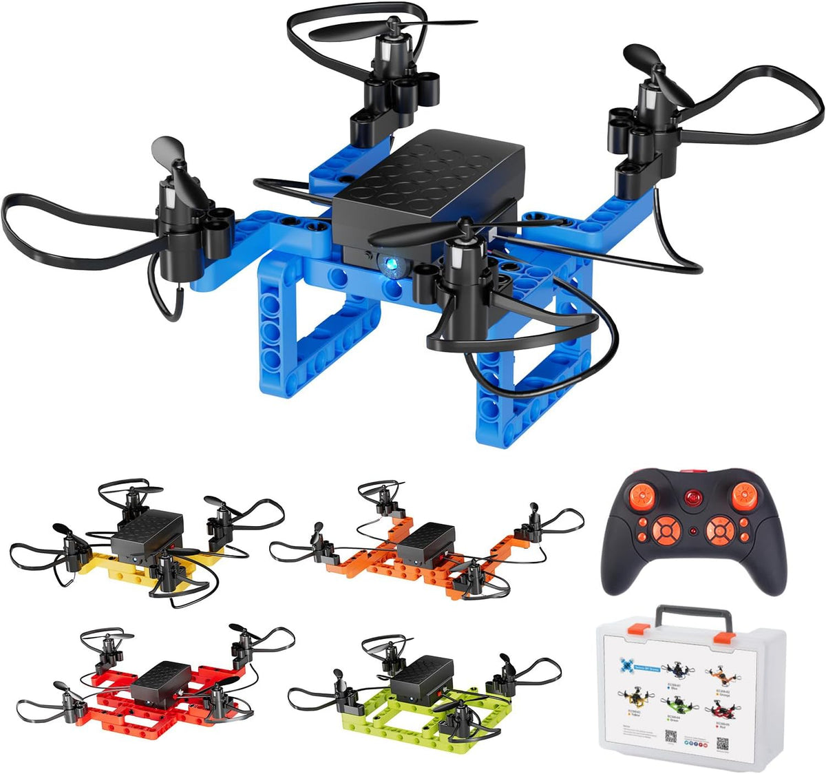 Mini Drone para niños y principiantes, Kits de construcción de drones 5-EN-1 DIY creativos para que los niños construyan sus propios drones, 5 diseños diferentes, con altitud estática