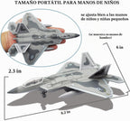 Avión de combate F-22 Raptor Fighter Bomber Diecast Avión militar 1/100 Modelo de avión con luces y sonidos para niños