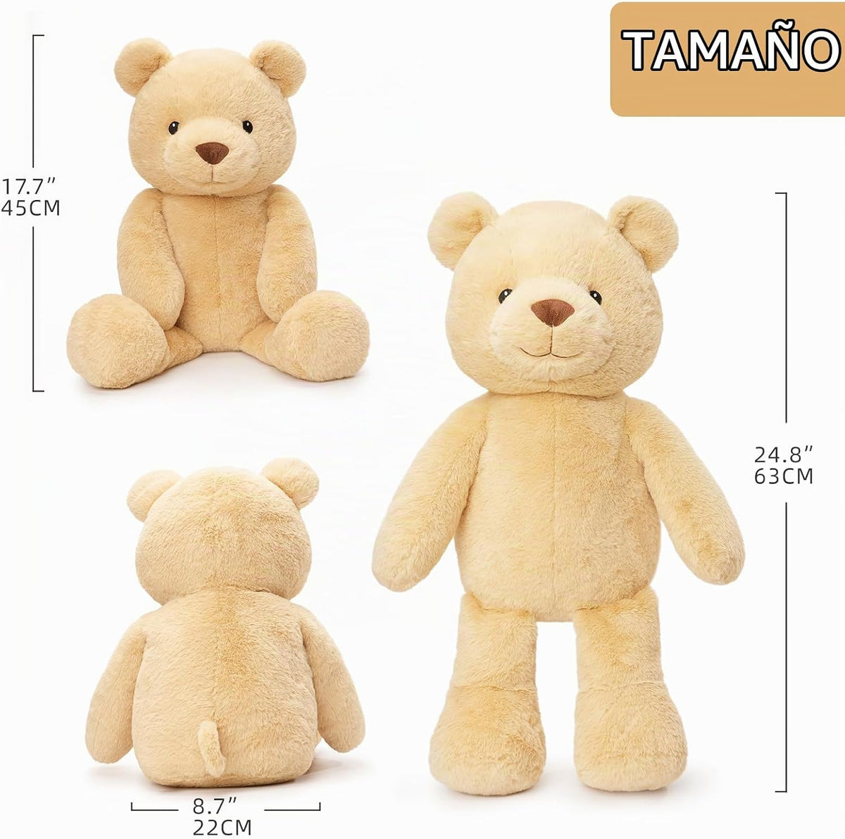 Animal de peluche aderezable que se adapta a ropa de niños de 3 a 6 meses, juguete de peluche grande de 24.8 pulgadas con extremidades largas para jugar de simulación, compañero suave y