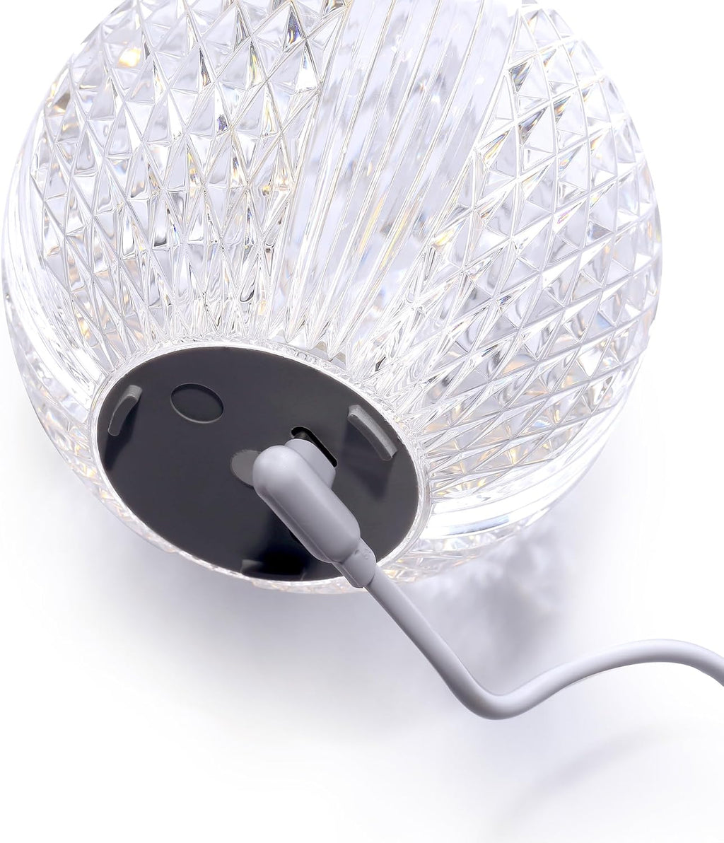 Lámpara Alora Lighting Kuzco Marni - Lámpara de mesa LED de 4 pulgadas, níquel pulido, acrílico transparente
