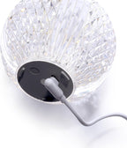 Lámpara Alora Lighting Kuzco Marni - Lámpara de mesa LED de 4 pulgadas, níquel pulido, acrílico transparente