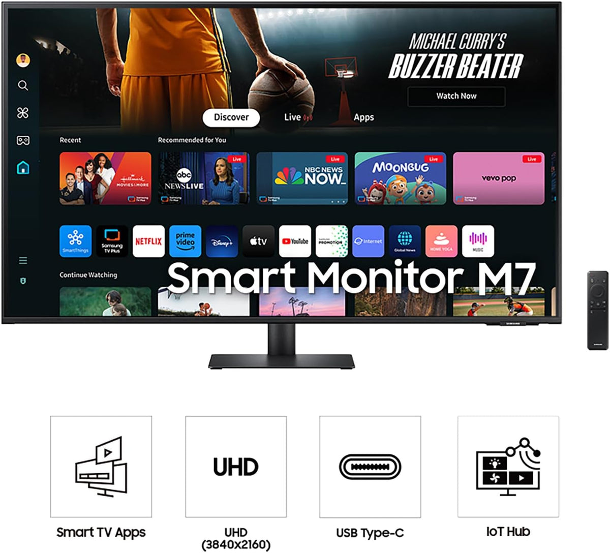 Samsung LS43DM702U - Monitor Inteligente M7 (M70D) 4K UHD de 43"...