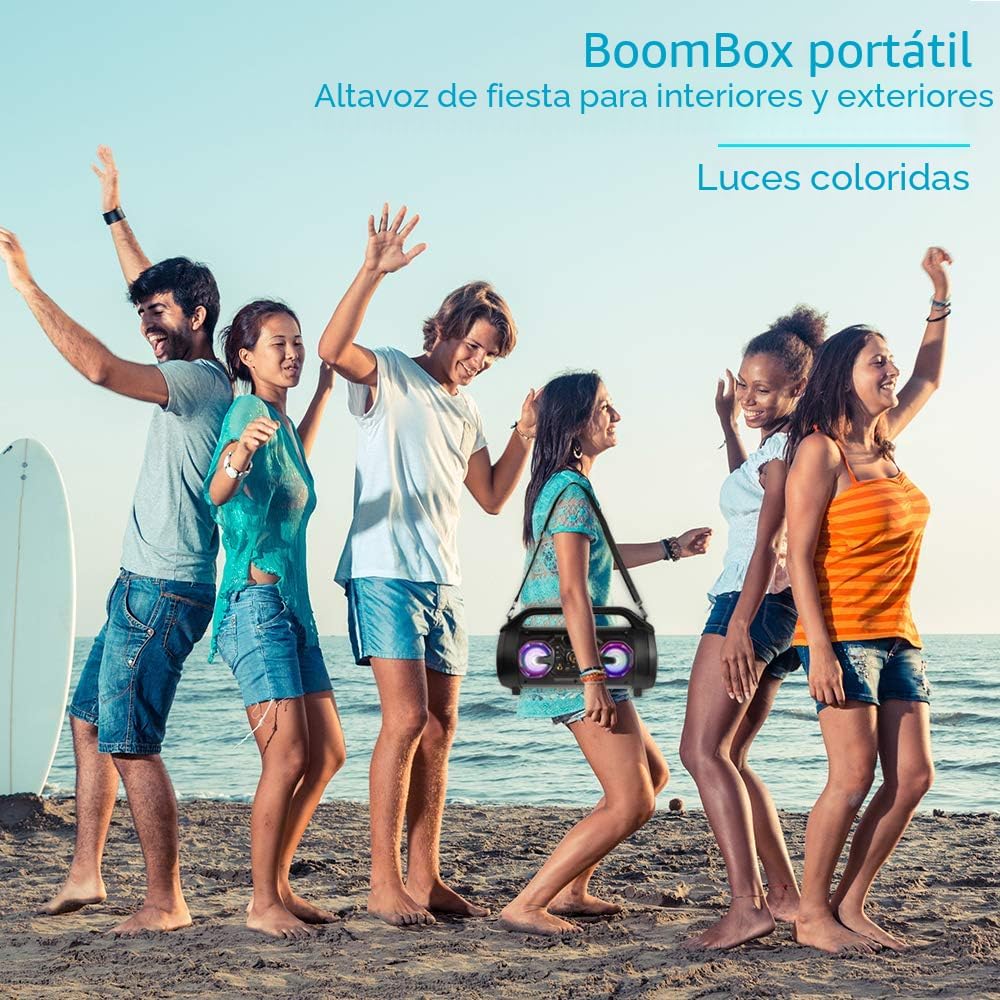 Bocina Bluetooth portátil con subwoofer, altavoces inalámbricos con...