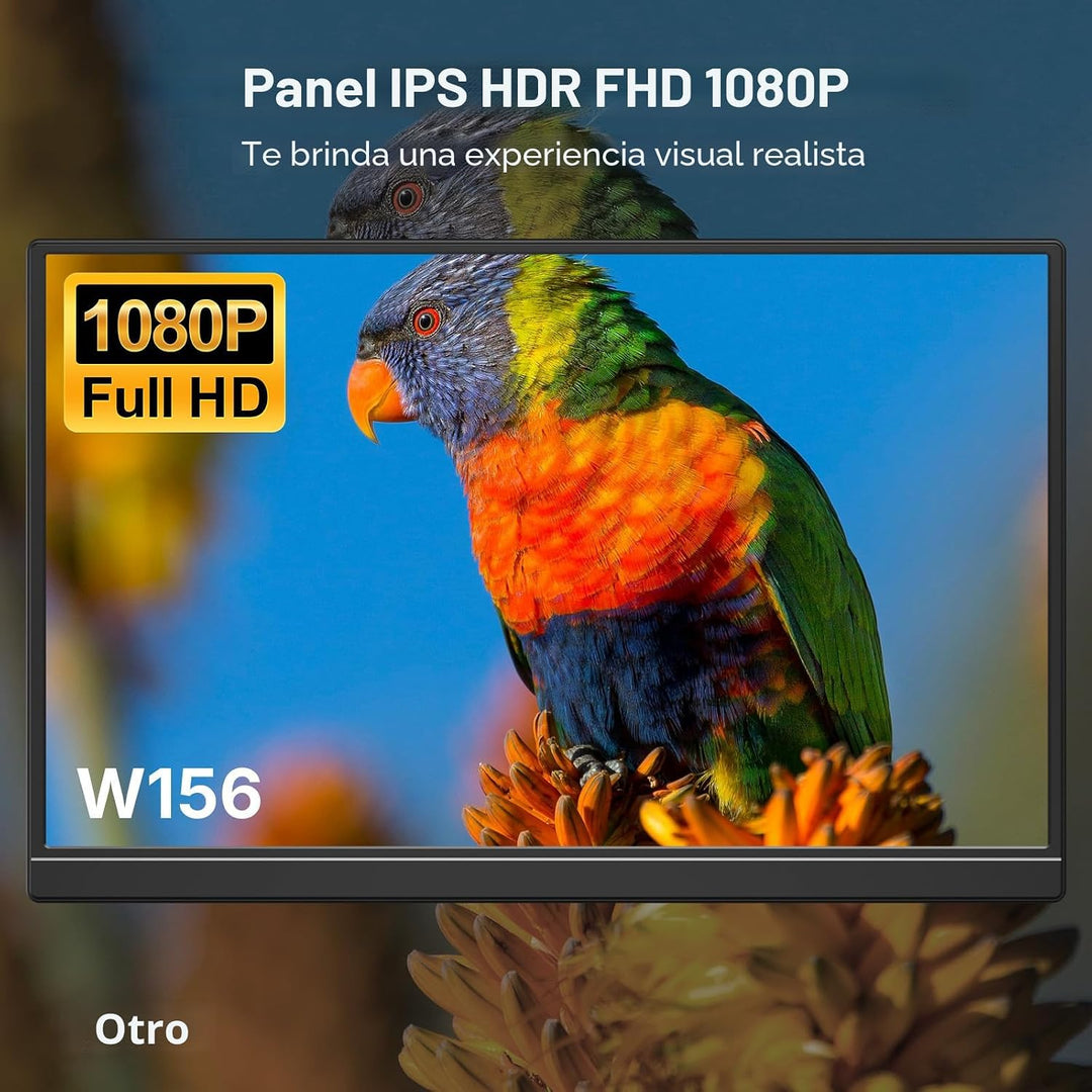 WGK Monitor portátil de 15.6 pulgadas 1080P FHD Display de viaje HD...