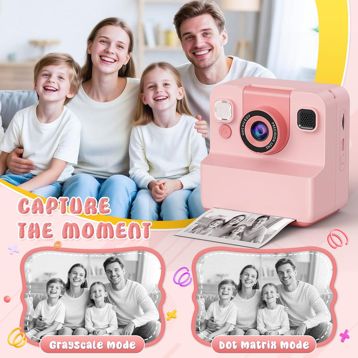Cámara para Niños con Impresión Instantánea Juguetes para Niñas Ado...