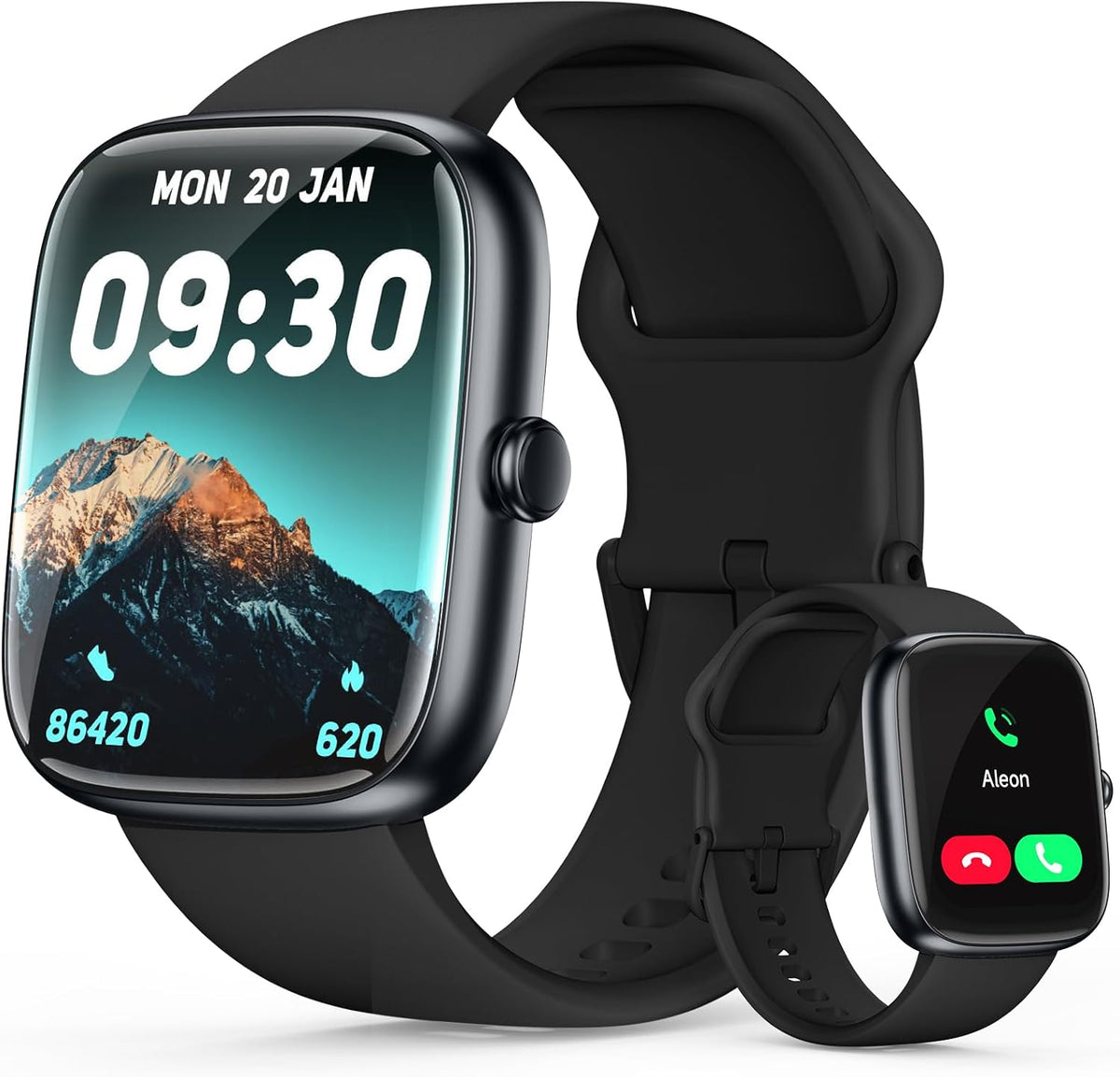 Reloj inteligente para mujeres y hombres, rastreador de fitness HD de 1.83 pulgadas (respuesta/hacer llamadas) con monitor de frecuencia cardíaca 24/7/sueño/SpO2, resistente al agua IP68, más de 100