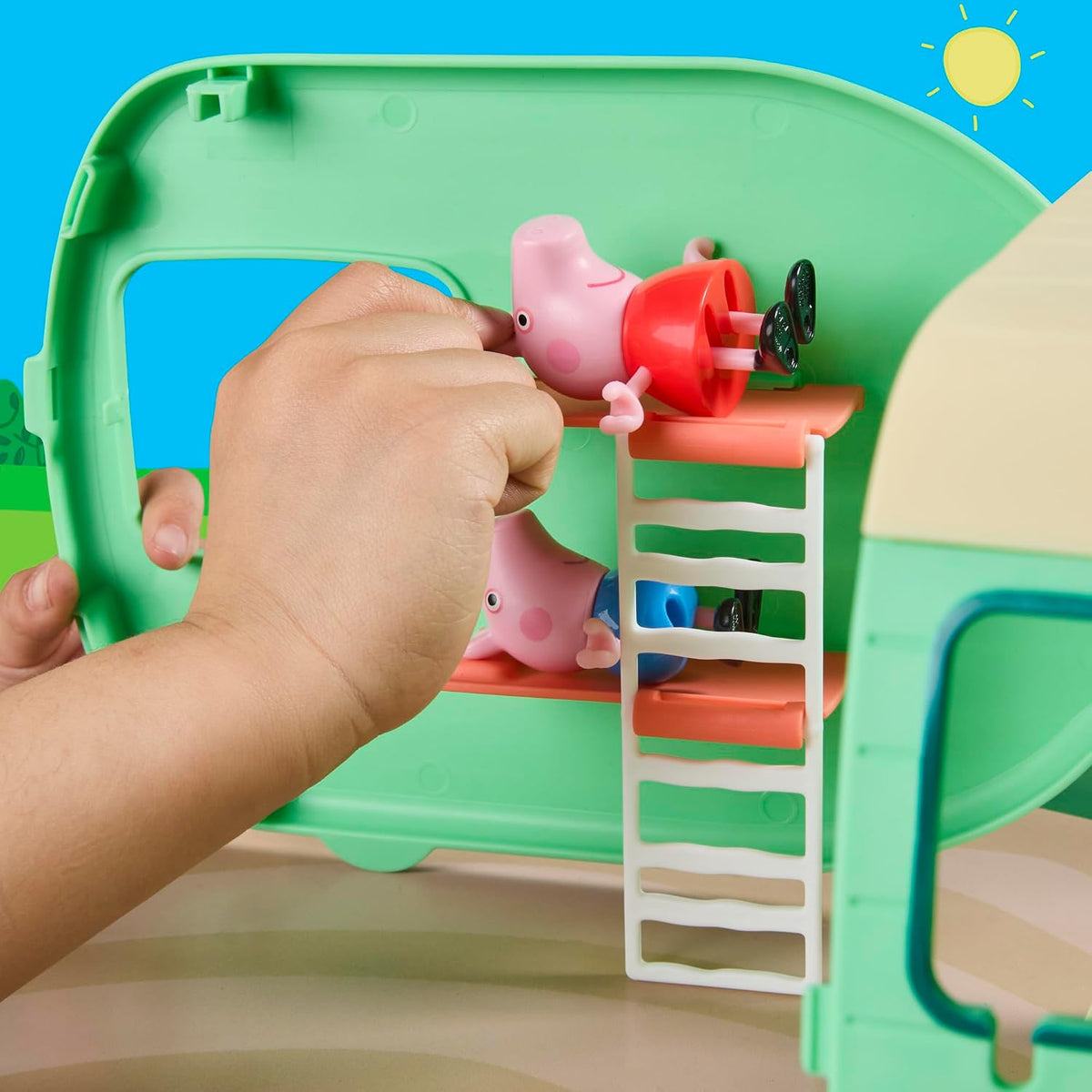 Peppa Pig Three Little Piggies Caravan Playset con 3 figuras