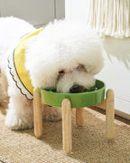 LE TAUCI Cuencos de cerámica para perros de alimentación lenta, elevados para razas pequeñas, anti-engullimiento, antideslizantes, 6 pulgadas, verde