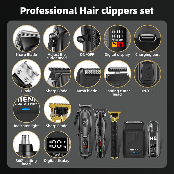 Cortadora de pelo inalámbrica para hombres, kit de corte de pelo y...