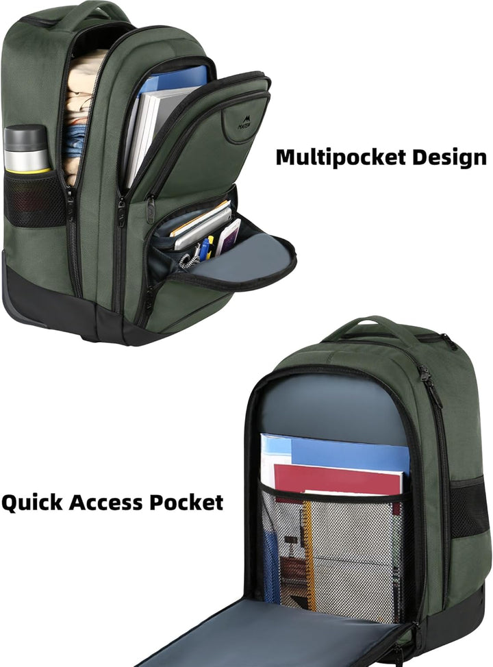 MATEIN Mochila con ruedas, mochila de viaje de 17 pulgadas para lap...