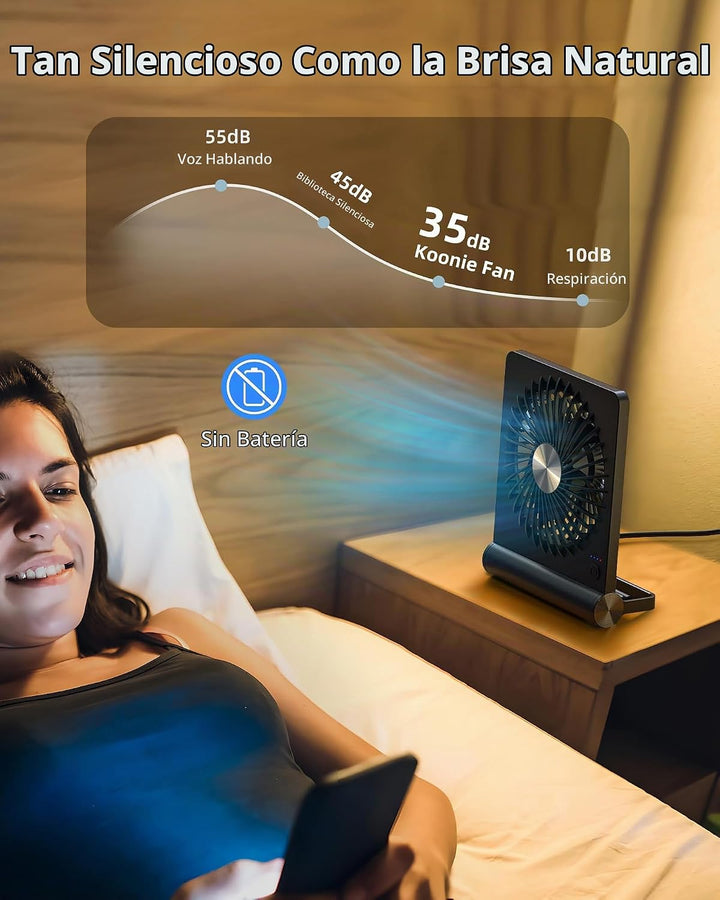 Koonie - Ventilador de escritorio USB, ventilador pequeño ultra sil...