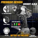 Llave de impacto inalámbrica de 1/2 pulgada compatible con batería Dewalt de 20 V, 1600 pies-libras (2200 N.m), pistola de impacto de alto par resistente, destornillador de impacto de energía eléctrica sin escobillas con 4 modos de velocidad y luz de trab