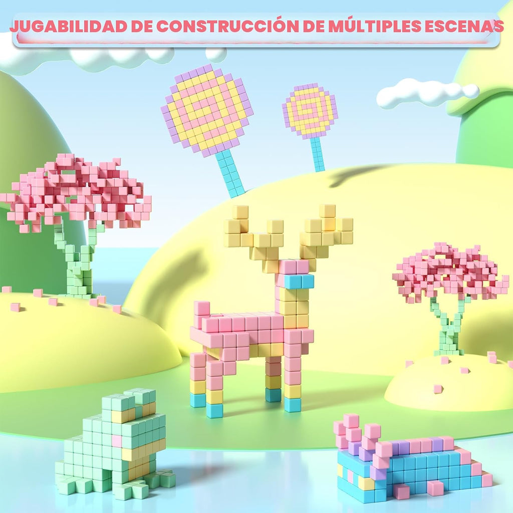 Apluses 45 bloques magnéticos – Juguetes para niños y niñas, bloques de construcción magnéticos, juguetes sensoriales STEM para autismo al aire libre para niños y niñas de 3 a 5 años