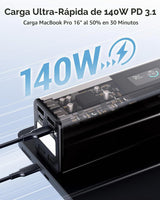 ZOUPW Banco de energía portátil de 140 W con salida de CA de onda s...