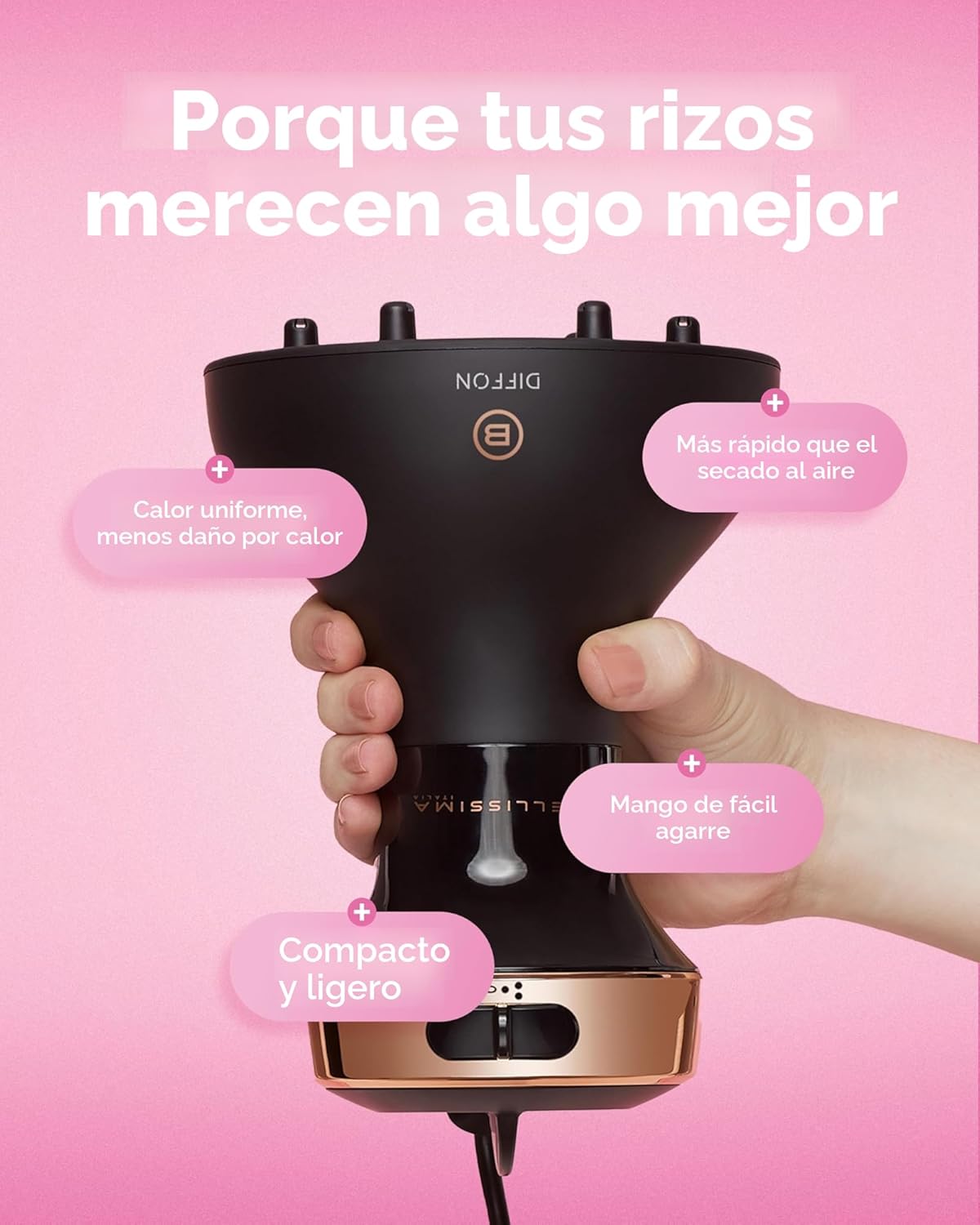 Bellissima Difusor de Cabello Diffon y Secador de Cabello Rizado de...