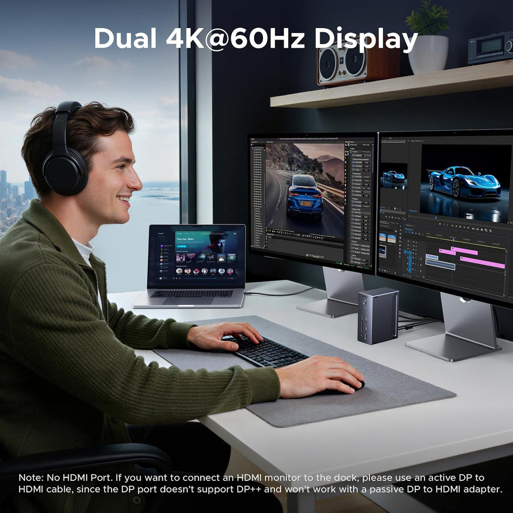 UGREEN Estación de acoplamiento Thunderbolt 4 13 en 1, doble 4K@60Hz