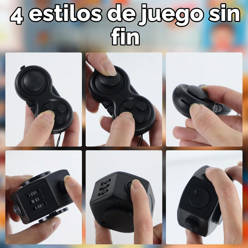 Juego de 4 cubos de juguete antiestrés para adultos y niños para aliviar la