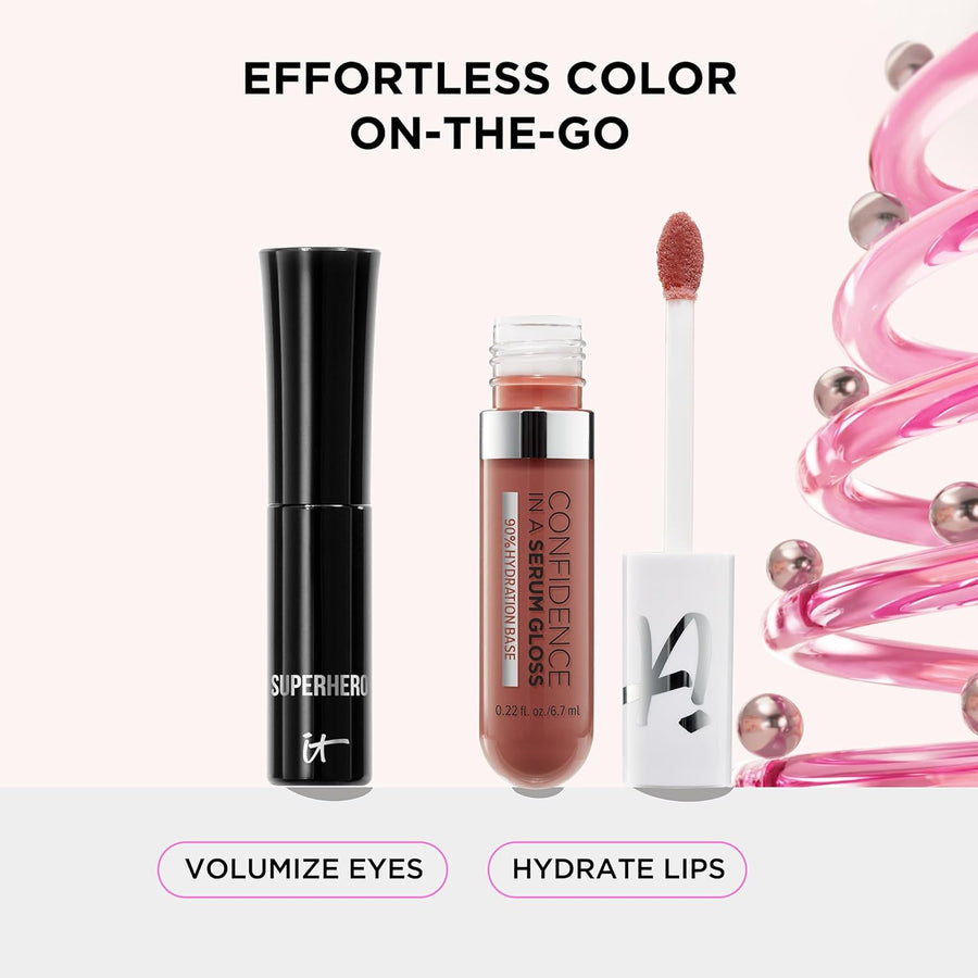 IT Cosmetics Unwrap - Juego de maquillaje de rímel de color y brill...