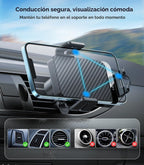 Cargador inalámbrico para automóvil MOKPR, cargador de auto de 15W con sujeción automática compatible con iPhone 16/15/14/13/13 Pro/12 pro/12/11, Samsung Galaxy S23/S22/S21/S20, etc