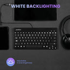 Perixx PERIBOARD-326 - Teclado USB mini retroiluminado con cable co...