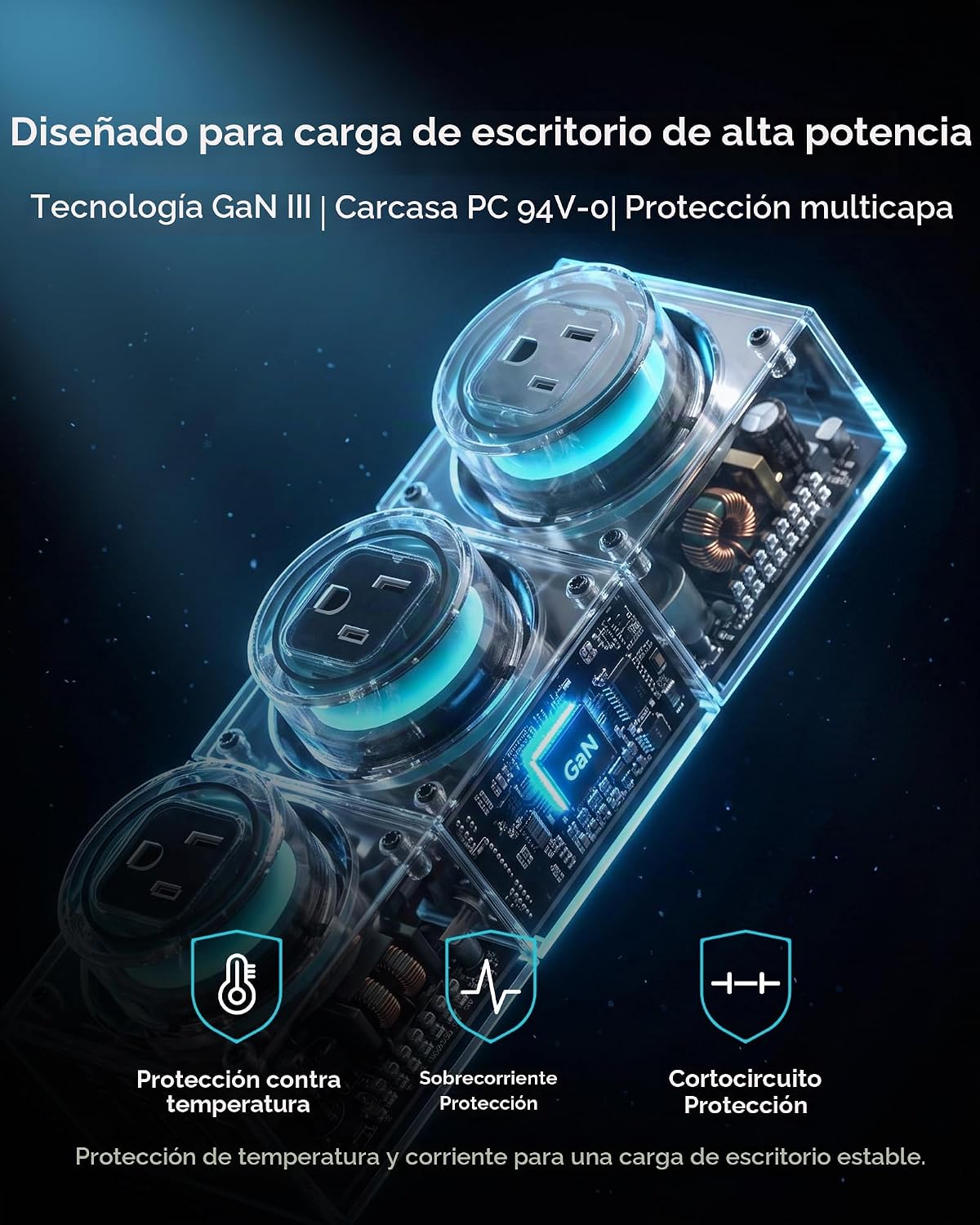 E-Tank Estación de Carga de Escritorio 7 en 1, Cargador GaN USB-C de 240W Máx.