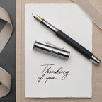Graf von Faber-Castell Pluma estilográfica mediana clásica plateada platino