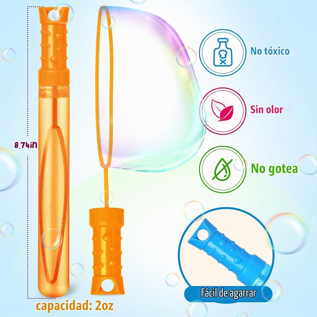48 piezas de varitas para hacer burbujas, varitas para burbujas al por mayor, suministro de recuerdos de fiesta de burbujas para actividades de verano en interiores y exteriores