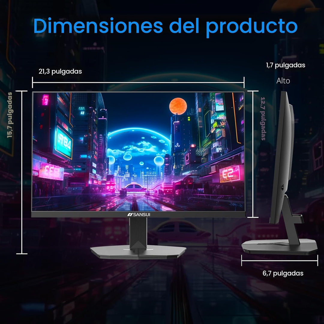 SANSUI Monitor de juegos de 24 pulgadas 180Hz, puertos DP 1.4 y HDM...