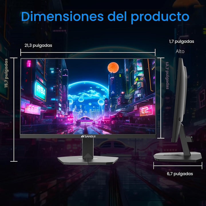 SANSUI Monitor de juegos de 24 pulgadas 180Hz, puertos DP 1.4 y HDM...