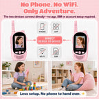Walkie Talkies de video para niños, paquete de 2 walkie talkies recargables con cámara y pantalla, radios bidireccionales de largo alcance para acampar en interiores y exteriores, regalos para niñas y