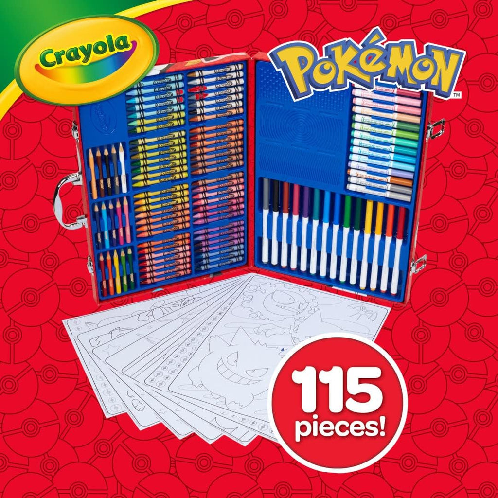 Crayola Juego de arte de imaginación Pokémon (115 piezas), kit de arte para niños, suministros para colorear, juguetes de Pokémon, regalo de Pokémon para niños y niñas, mayores de 5 años