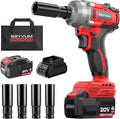 SEYVUM Llave de impacto, pistola de impacto de 1/2 pulgada, destornillador de impacto de potencia, par máximo de 320 pies-libras (430 N.m), llave de impacto inalámbrica con motor sin escobillas de 20