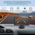 EWAY 2 cámaras magnéticas inalámbricas de respaldo HD1080P con monitor de pantalla dividida de 5 pulgadas, portátil, sin cableado, enganche de remolque, visión nocturna
