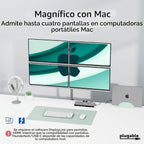Plugable Base Thunderbolt 4 para cuatro monitores de 100 W, la estación de acoplamiento Thunderbolt conecta hasta cuatro monitores 4K para portátiles Windows y Mac, 2x HDMI, 4x Thunderbolt 4/USB C