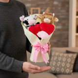 Ramo de regalo de peluche de vaca de las tierras altas del