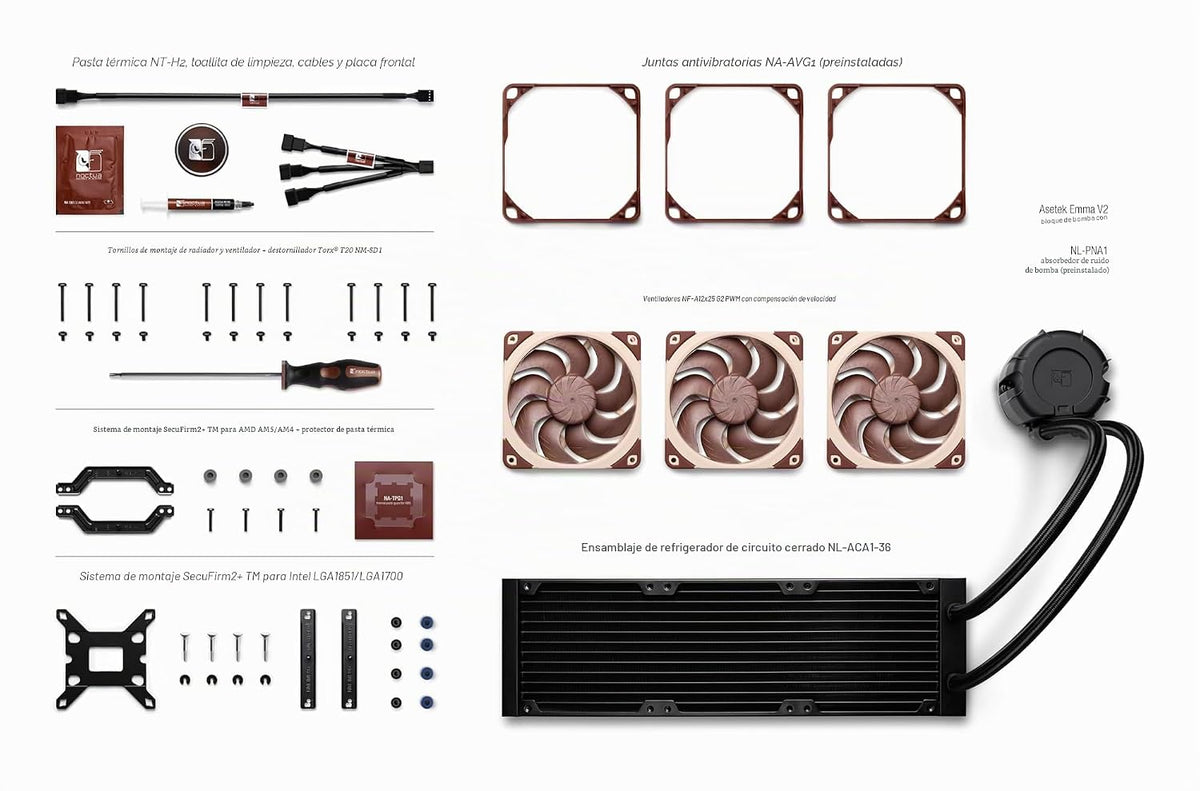 Noctua NL-LC1-36 Enfriador de agua silencioso todo en uno (AIO) de...