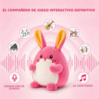 Juguete musical de conejo rosa para bebé, regalo adorable para