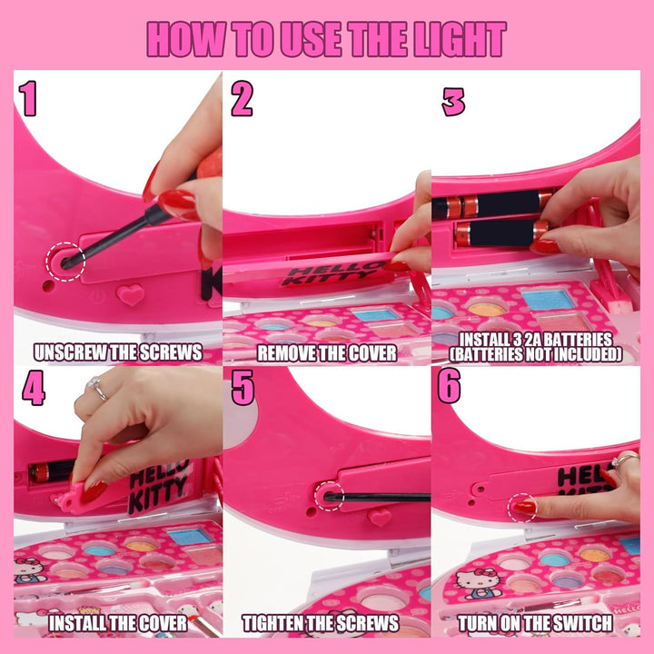Set de Maquillaje Iluminado Hello Kitty para Niñas de Townley Girl,...