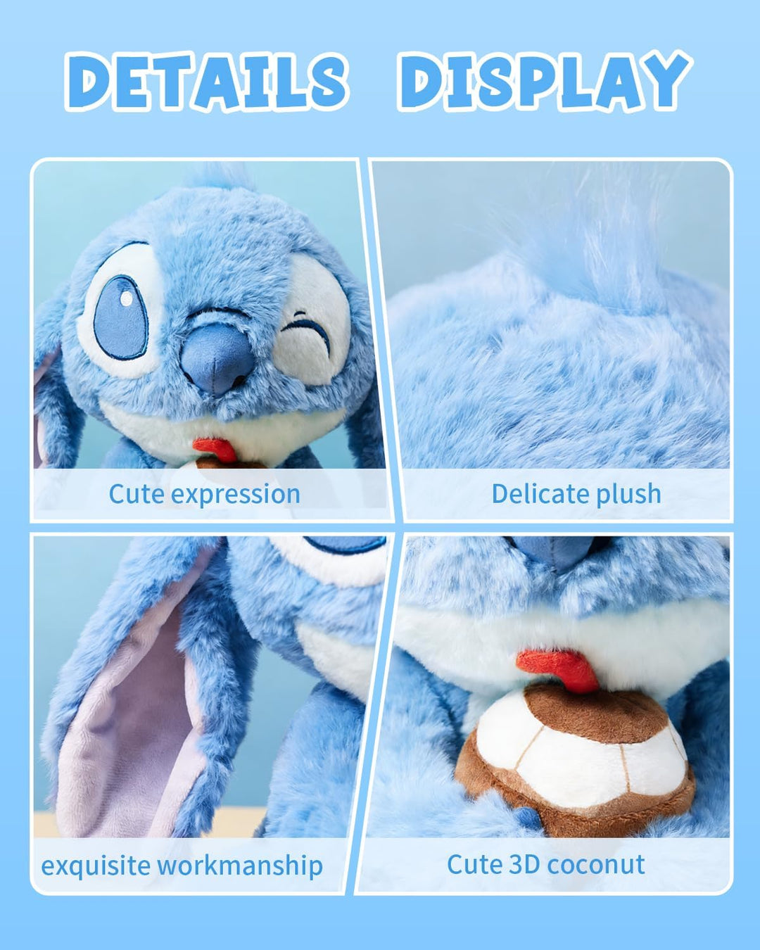 MINISO Disney - Colección Lilo &amp; Stitch de 12 pulgadas, bonito...
